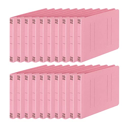 コクヨ(KOKUYO) ファイル フラットファイル 紙表紙 樹脂製とじ具 2穴 B6 横 ピンク 20冊セット フ-V18P..