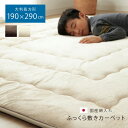 【全品ポイントUP★7/30限定】 40mm厚敷布団 ふっくら敷き 長方形「 フィーラ 」 190×290cm ベージュ ブラウン 極厚ラグ ラグカーペット 厚...