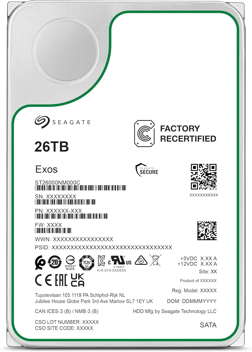 Seagate Exos X 26TB SATA 512E CMR 内蔵ハードディスク 3.5 180日保証 ST26000NM000C メーカー再生品(2)