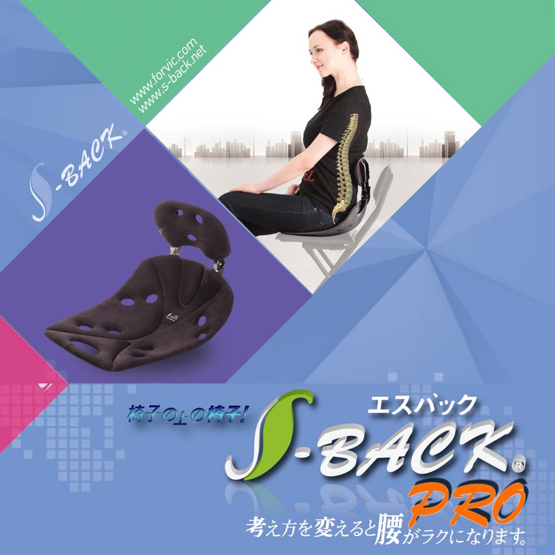 【送料無料】腰ラクラク S-BACK プロ　腰椎サポートクッションシート (レギュラーサイズ)