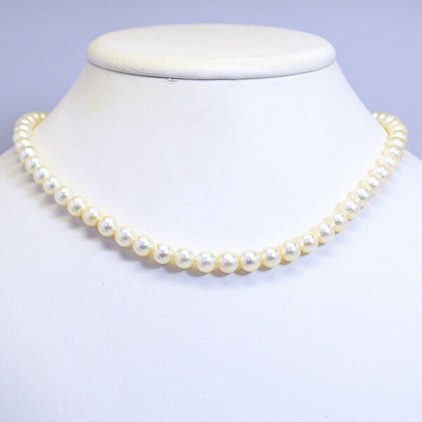 [現品限り! 特価！] ●シルバー SILVER【パール ネックレス】真珠 6.5～7mm玉 フラワーモチーフ レディース 誕生石 パーティー フォーマル セレモニー シンプル MM-45【楽ギフ_包装選択】