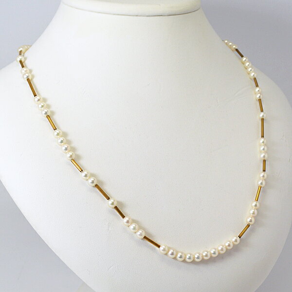Pearl - [現品限り!] K18 18金 18K ゴールド【パール デザインネックレス】真珠 5mm玉 レディース 華やか 誕生石 誕生日 フォーマル パーティー ジュエリー TA-4【楽ギフ_包装選択】