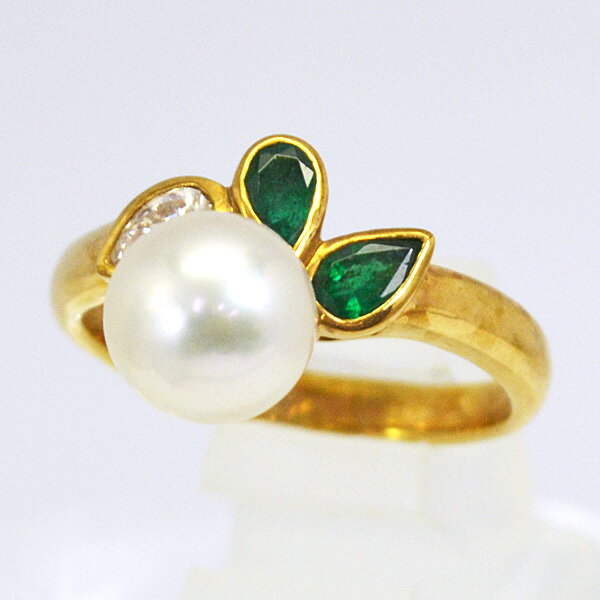 [現品限り！在庫あり] ■S Pore エスポール K18ゴールド 18金 YG750 【ダイヤモンド エメラルド パール ..