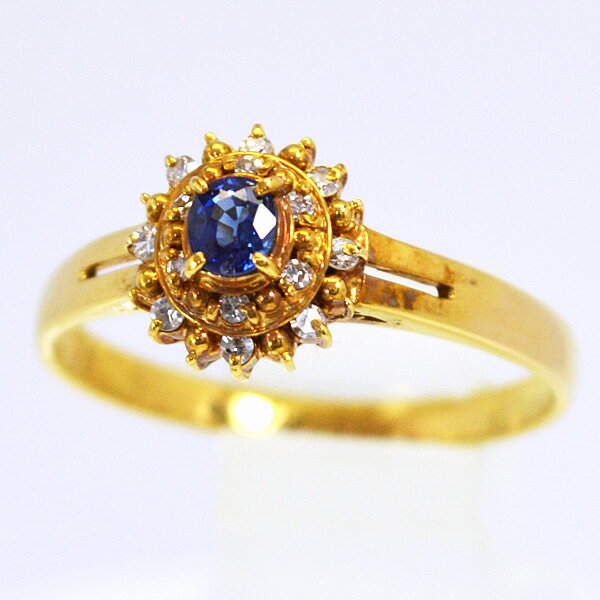 Diamond - [現品限り！在庫あり] #K18 #ゴールド #18金【 #ダイヤモンド #サファイヤ #リング 】#サファイア #0.17カラット #0.08カラット #デザインリング #指輪 #誕生石 #9月 #ジュエリー #レディース #おしゃれ #華やか #レトロ #11.5号 TF-2678【楽ギフ_包装選択】