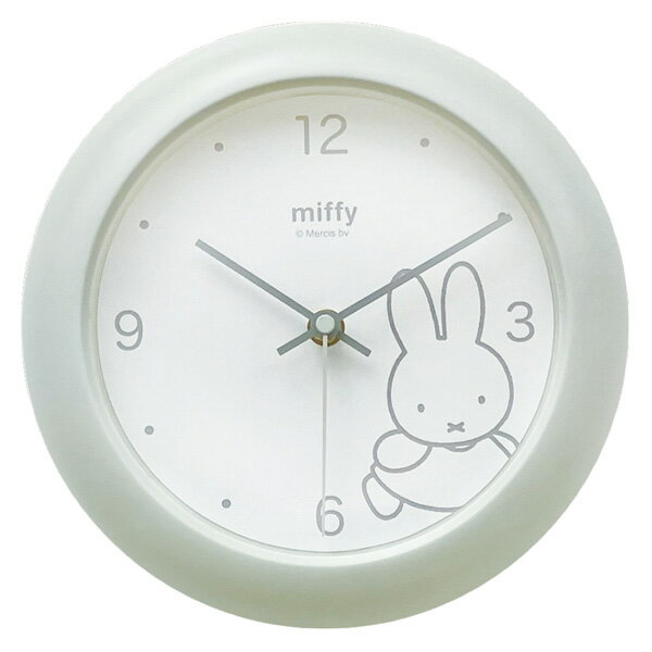 ■ミッフィー　miffyかわいい　おしゃれ　シンプル　ナチュラル　連続秒針　ギフト　グレー　5253-668/MF-5520443GY . プラスト ティーズファクトリー