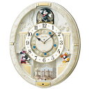 SEIKO(セイコー）　電波掛時計 【Disney　ミッキー＆フレンズ】 ディズニーの名曲をミッキーたちが奏でる華やかなからくり時計 毎正時、メロディに合わせて文字板内のディスク（円盤）が回転します。 12時の上のミッキーの人形も体を左右に...