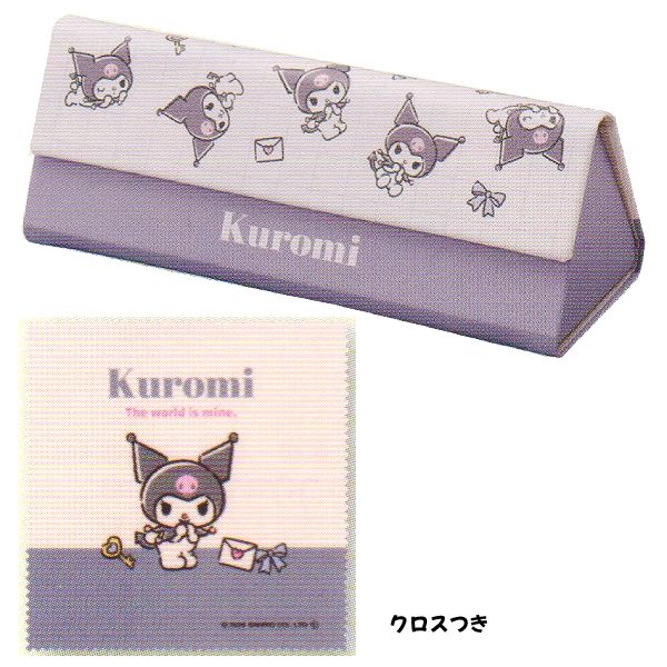 4月下旬以降発売予定■サンリオキャラクターズ SANRIO【クロス付き 折りたたみメガネケース】眼鏡ケース セミハードケース メガネ拭き マグネット式 携帯用 持ち運び 旅行 コンパクト かわいい おしゃれ クロミ 093166/KM-228310【楽ギフ_包装選択】パール