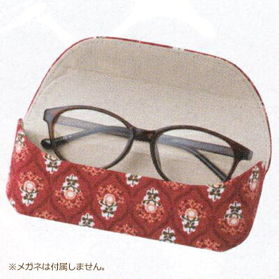 ■メガネケース【花モチーフ　花柄】日本製生地　エンジ　HFU-94-EN/092697【楽ギフ...