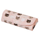 Manhattaner's マンハッタナーズ メガネケース【マカロンピンクの猫顔】セミハードケース 眼鏡ケース ネコ 猫 ねこ かわいい おしゃれ ギフト ピン...