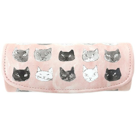 Manhattaner's　マンハッタナーズ　メガネケース【マカロンピンクの猫顔】セミハー...
