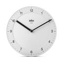 ■BRAUN ブラウン【Analog Wall Clock　アナログ ウォールクロック　掛時計】クオーツ　シンプル 　おしゃれ　スタイリッシュ　ギフト　記念品　お祝い　ホワイト　BC06W　[後払不可]【楽ギフ_包装選択】. リズム