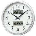 ■SEIKO セイコー 夜でも見える 暗所自動点灯機能つき 電波掛時計 電波クロック 掛け時計 ウォールクロック カレンダー 温湿度表示 おしゃれ 見やすい オフィス シンプル スタンダード お祝い 記念品 ギフト 白パール色 KX276W【楽ギフ_包装選択】