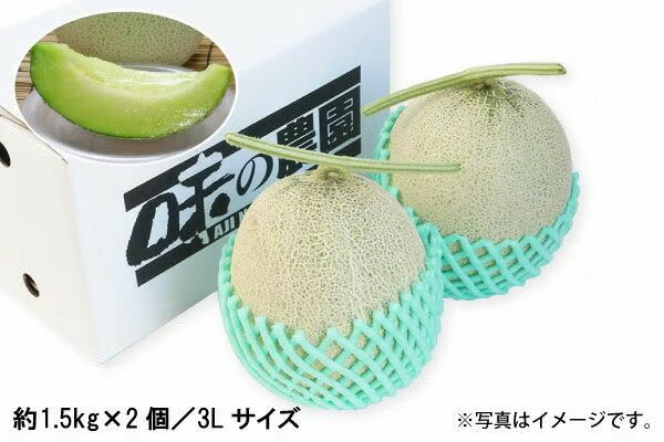 樂天商城 - 砂丘メロン（青肉）約1.5kg ×2個／3Lサイズ（02-Q）