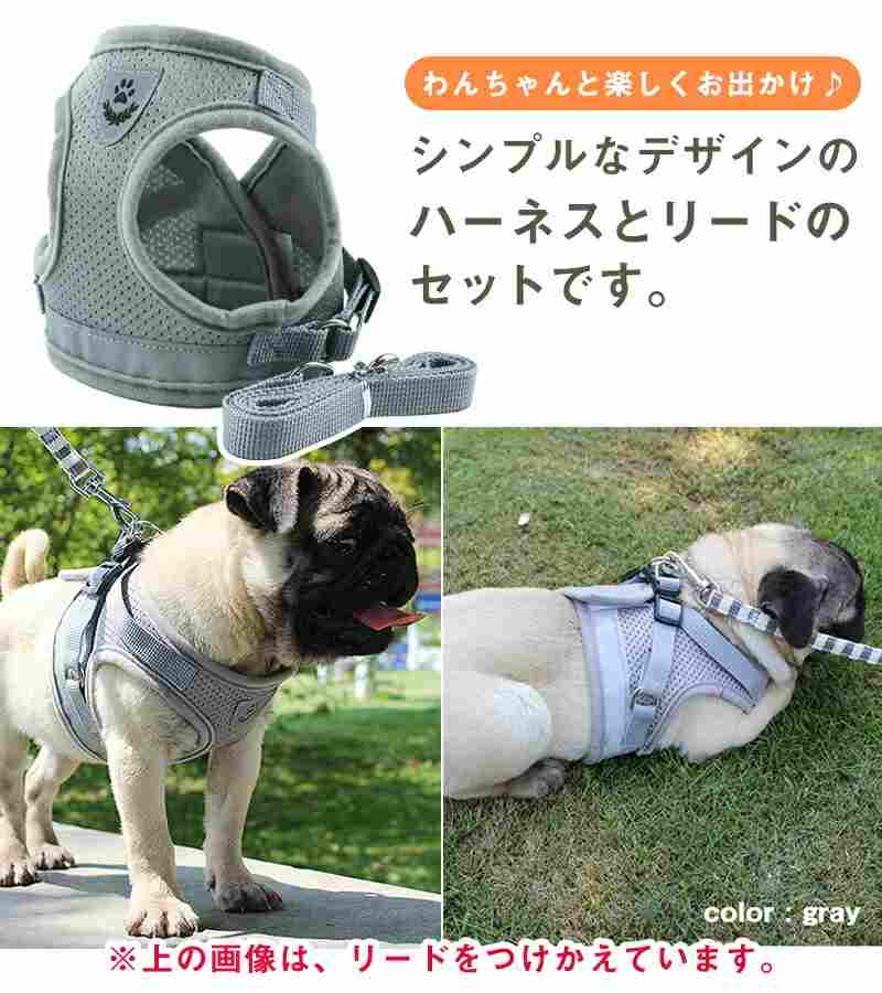 ハーネス リード セット 犬用 ペット 小型犬 中型犬 反射板付き お散歩 ワンちゃん...