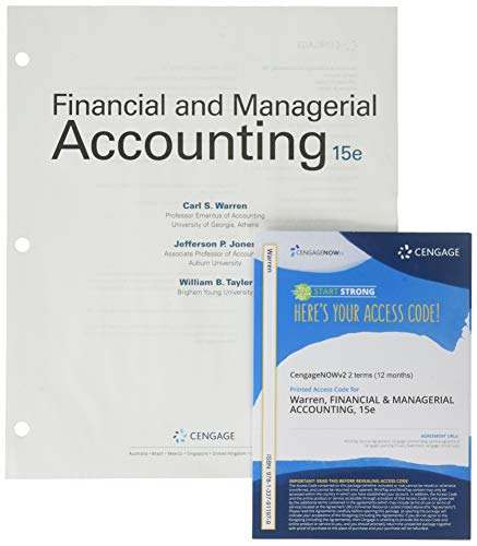 【中古】【未使用 未開封品】Financial Managerial Accounting Cengagenowv2, 2 Terms Printed Access Card