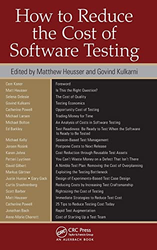 楽天AJIMURA-SHOP【中古】【未使用・未開封品】How to Reduce the Cost of Software Testing