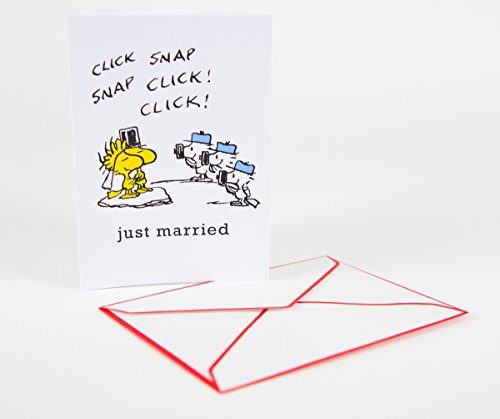 【中古】【未使用・未開封品】Graphique ピーナッツ ウッドストック Just Married ブランクノートカード