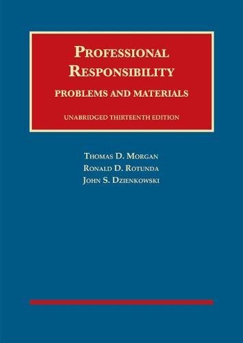 【中古】【未使用・未開封品】Professional Responsibility, Problems and Materials, Unabridged (American Casebook)