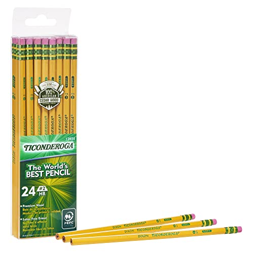 【中古】【未使用 未開封品】Dixon Ticonderoga Wood-Cased 2 Pencils, Box of 24, Yellow (13924)