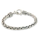 【中古】【未使用・未開封品】NOVICA ハンドメイド パッション - 925スターリングシルバー メンズブレスレット インドネシアチェーンブレスレット 8.75インチ ラージシルバー(4)