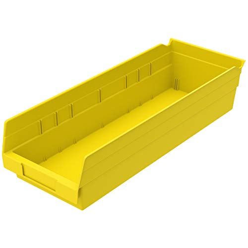 (Yellow) - Akro-Mils 30138 46cm by 15cm by 10cm Plastic Nesting Shelf Bin Box, Yellow, Case of 12
