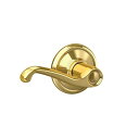【中古】【未使用・未開封品】Schlage Flair 光沢真鍮ホール&クローゼットドアハンドル(4)