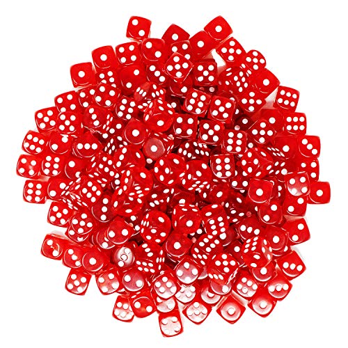 Da Vinci 200 16mm 6Sided Translucent Gaming Dice, Red Dice-200 