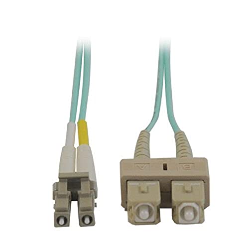 Tripp Lite 15M 10Gb Duplex Multimode 50/125 OM3 LSZH Fiber Optic Patch Cable LC/SC Aqua 50' 50ft 15 Meter - Patch cable - SC multi-mode
