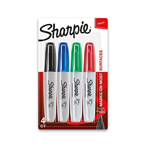 【中古】【未使用・未開封品】SHARPIE 油性マーカー チゼルチップ クラシックカラー 4本
