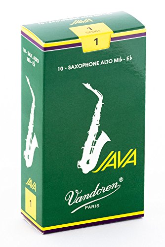 【中古】【未使用・未開封品】ボックスの10芦Vandoren Java緑のアルトサックスの強度1非常に低い