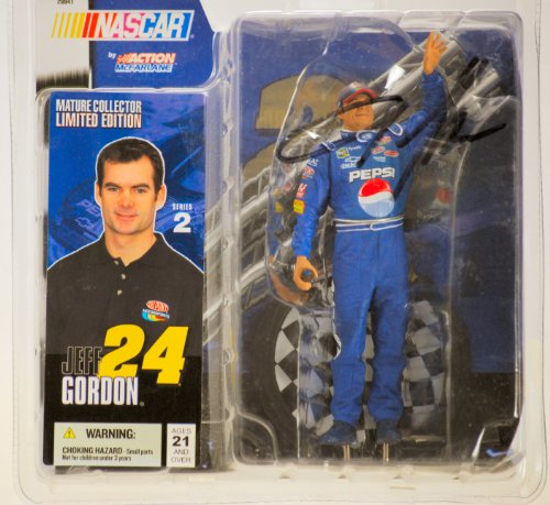 【中古】【未使用 未開封品】Jeff Gordon 24 Pepsi Uniform Pepsi Background Display stand McFarlane NASCAR Series 2 Hobby Edition Action Figure