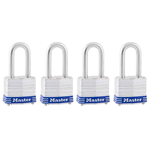 Master Lock 同一キー ナンキン錠 幅1-9/16インチ シャックル1-1/2インチ 4 Pack 3QLF 4