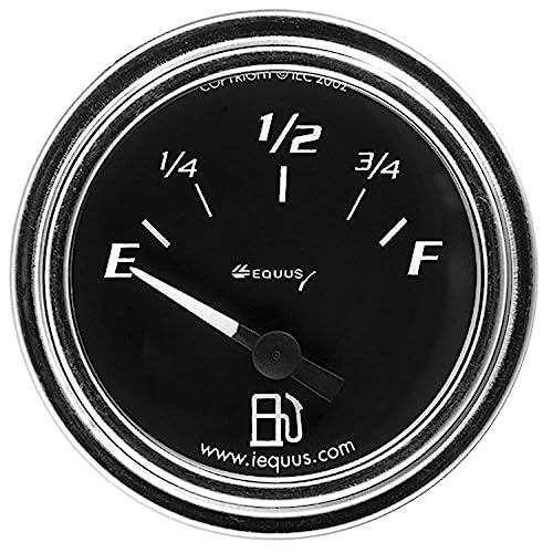 【中古】【未使用・未開封品】Equus 7362 2インチ 燃料レベルゲージ、クローム ブラックの文字盤