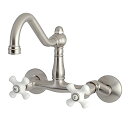 楽天AJIMURA-SHOP【中古】【未使用・未開封品】（Satin Nickel） - Kingston Brass KS3228PX Vintage Wall Mount Kitchen Faucet, Satin Nickel