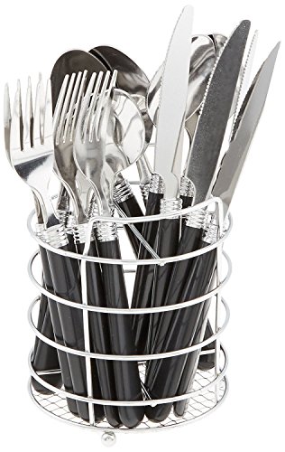 【中古】【未使用・未開封品】(Sensations, Black) - Gibson Sensations Stainless Steel 16-Piece Flatware Set Black