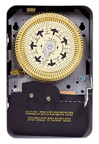 Intermatic T2006 Compact 208/277-Volt 7-Day Mechanical Time Switch with Nema 1 Indoor Cover, Color