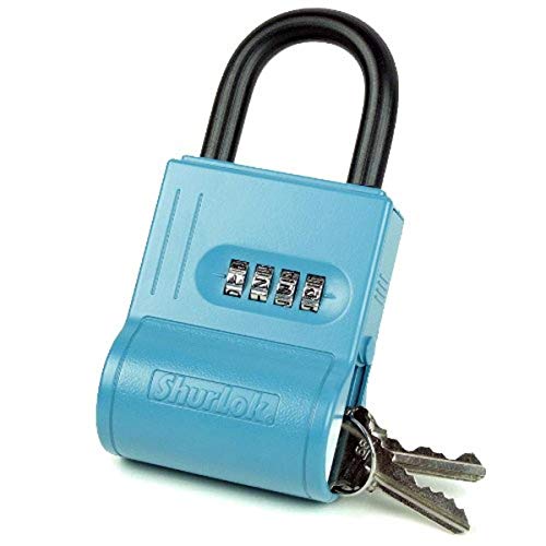 ShurLok SL-100W 4-Dial Numbered Key Storage Combination Lock Box, Blue by ShurLok