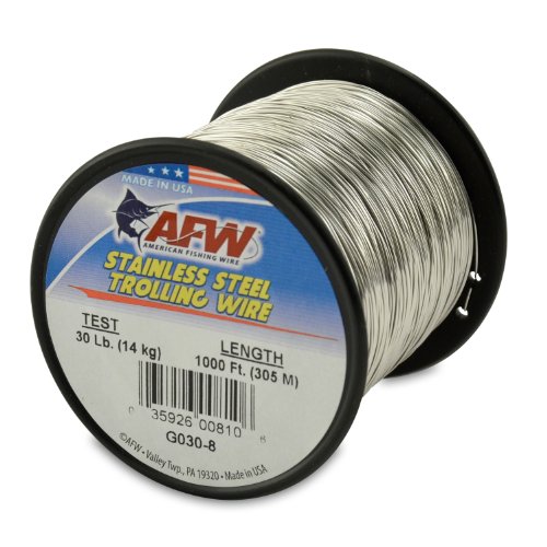 š̤ۡѡ̤ʡ(300m, 45kg Test, Bright) - American Fishing Wire Stainless Steel Trolling Wire (Single Strand)