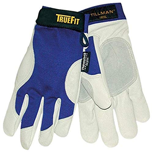 【中古】【未使用・未開封品】John Tillman 1485 Medium Blue/Gray True Fit Top Grain Pigskin/Nylon Thinsulate Lined Cold Weather Gloves, English, 30.68 fl. oz, Plasti