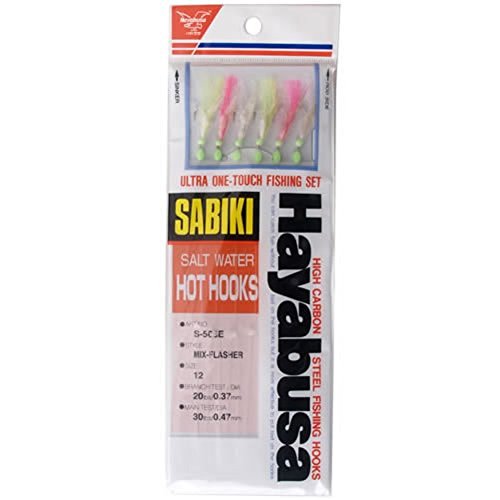 【中古】【未使用・未開封品】Hayabusa S-506E-12 Mix-Flash Sabiki Hot Hooks, Size 12