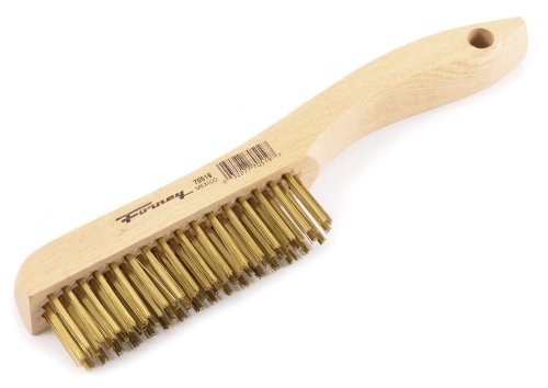 Forney 70519 Wire Scratch Brush, Brass with Wood Shoe Handle, 26cm -by-.30cm