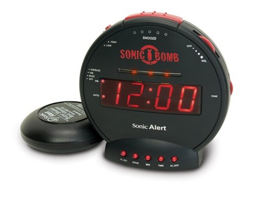 【中古】【未使用 未開封品】Sonic Bomb SBB500SS Loud Plus Vibrating Alarm Clock - Black- UK Version 並行輸入品