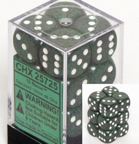 d6 16mm 12 Dice Set Speckled Recon CHX25725