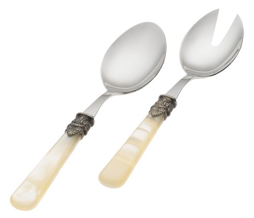 【中古】【未使用・未開封品】Rosanna Pearlized Ivory Napoleon 2-Piece Salad Tong Set