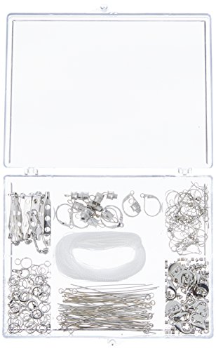 Darice 1972-08 Nickel Free Silver Finding Starter Kit in Clear Box by Darice