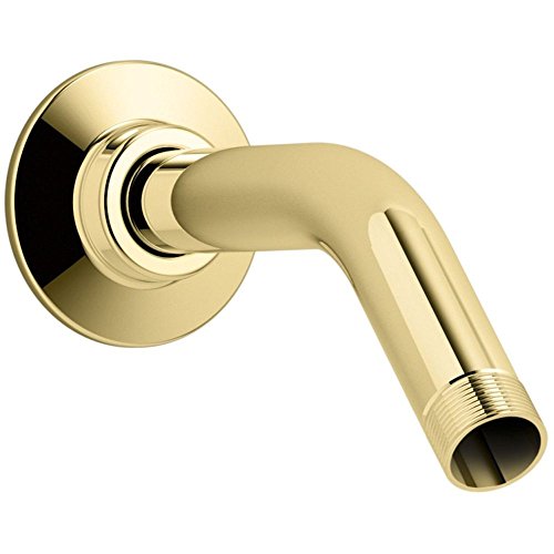 (Vibrant Polished Brass) - KOHLER K-7395-PB Showerarm and Flange, 14cm Long, Vibrant Polished Brass