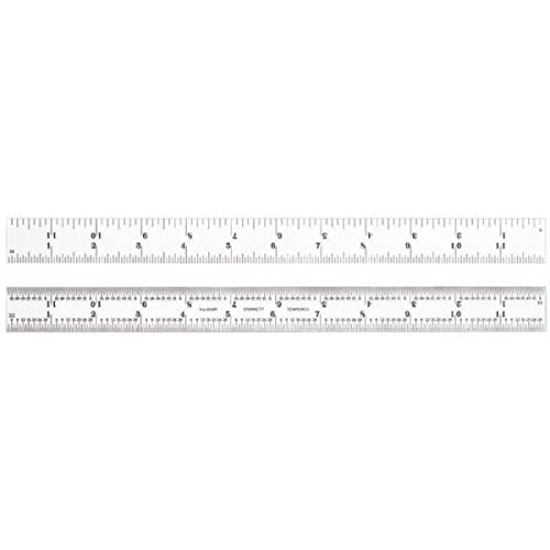 【中古】【未使用・未開封品】Starrett 604R-12 Spring Tempered Steel Rule With Inch Graduations, 4R Graduation, 12 Length, 1 Width, 3/64 Thickness by Starrett