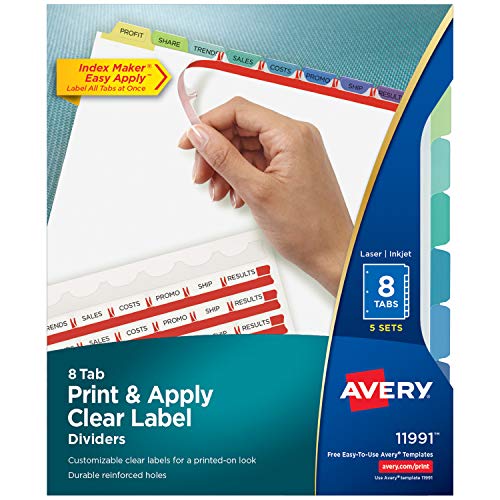 【中古】【未使用・未開封品】Index Maker Clear Label Contemporary Color Dividers, 8-Tab, 5 Sets/Pack (並行輸入品)