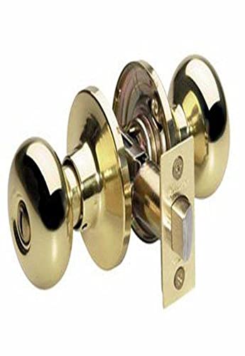 Master Lock BCO0303 Biscuit Privacy Door Knob, Polished Brass by Master Lock