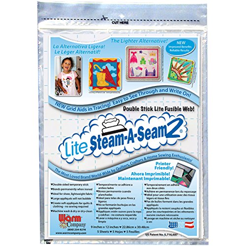 【中古】【未使用・未開封品】Lite Steam-A-Seam 2 Double Stick Fusible Web-9"X12" Sheets 5/Pkg (並行輸入品)